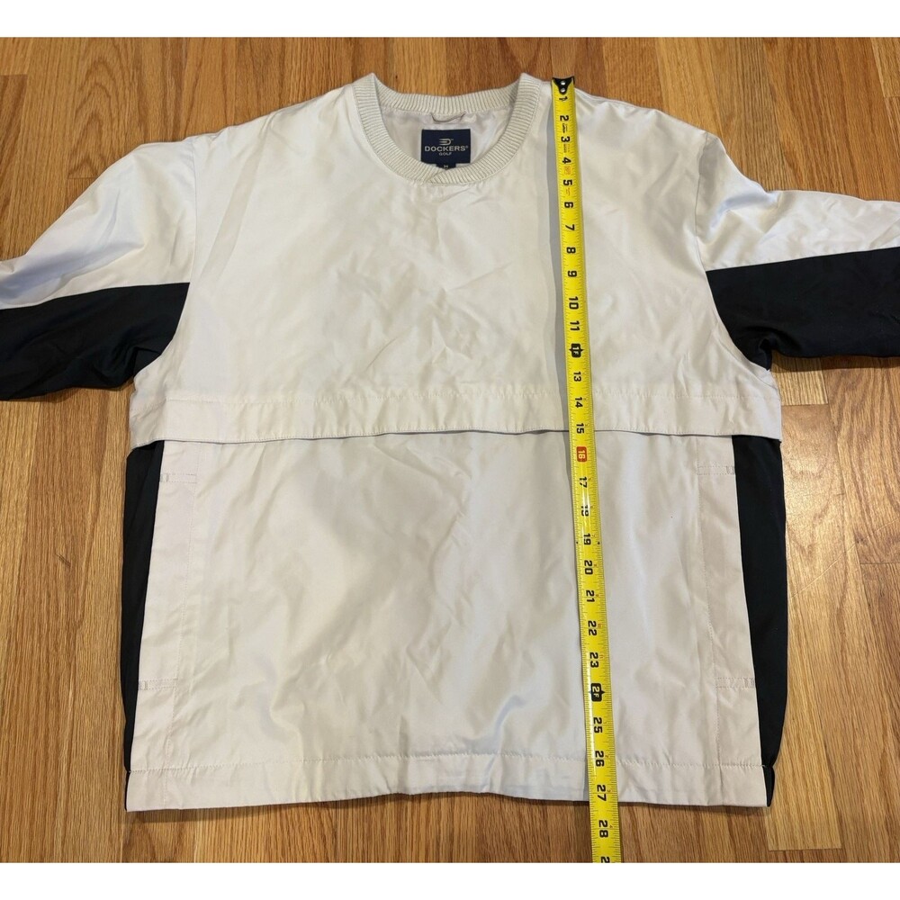 Dockers Golf Jacket Mens Medium Pullover Windbreaker Lined Pockets Seashell NWT - Picture 4 of 14